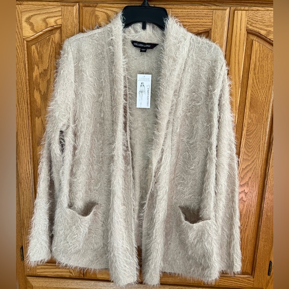 NWT Colleen Lopez Fuzzy Open Cardigan - Picture 8 of 13